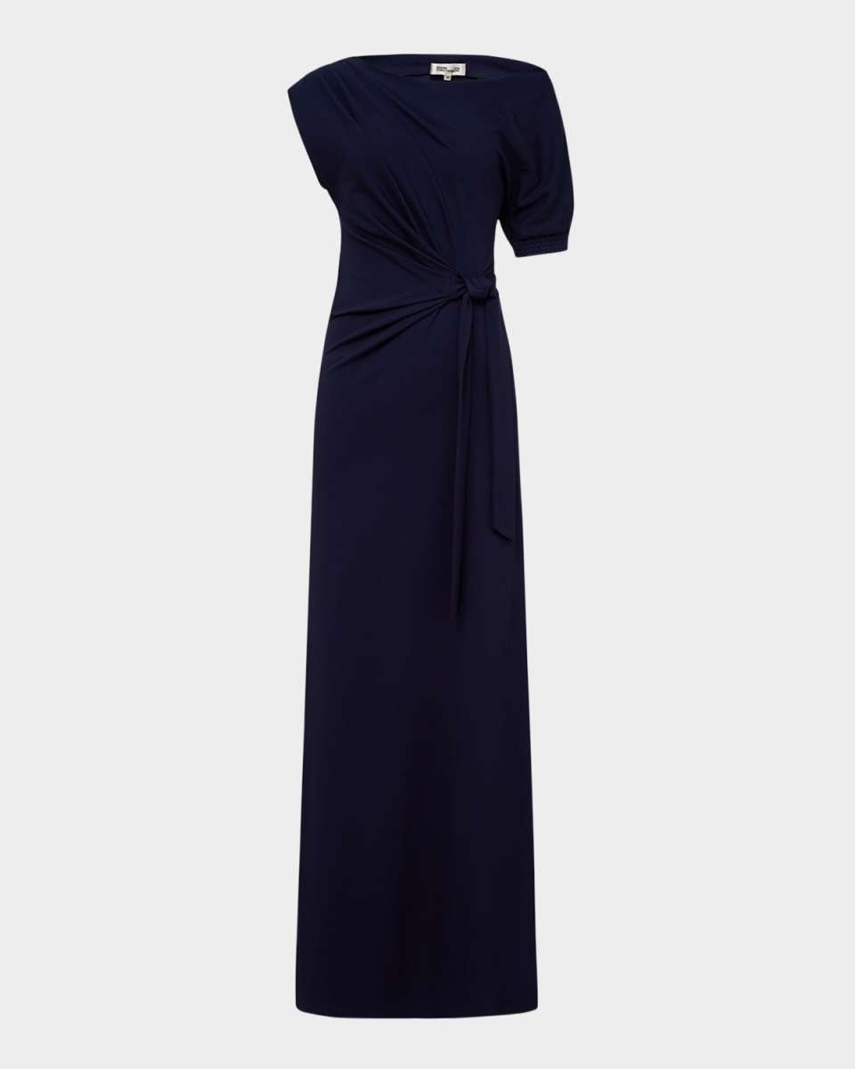 Avi One-Shoulder Column Gown
